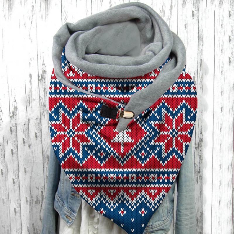 Halloween Fashion Simple Versatile Thickened Warm Shawl Christmas Printed Scarf Scarf