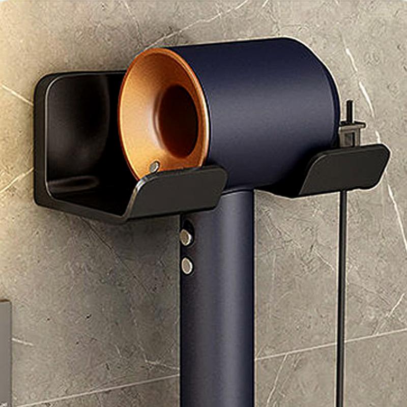 Hair Dryer Holder Wall Mounted Wall Dryer Cradle White Black Greyhairdryer Blow Dryer Organizer For Bathroom Bathroom Shelves