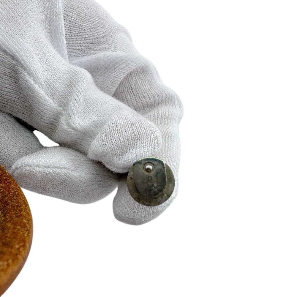 HERMES leather Iota choker Silver leather Used