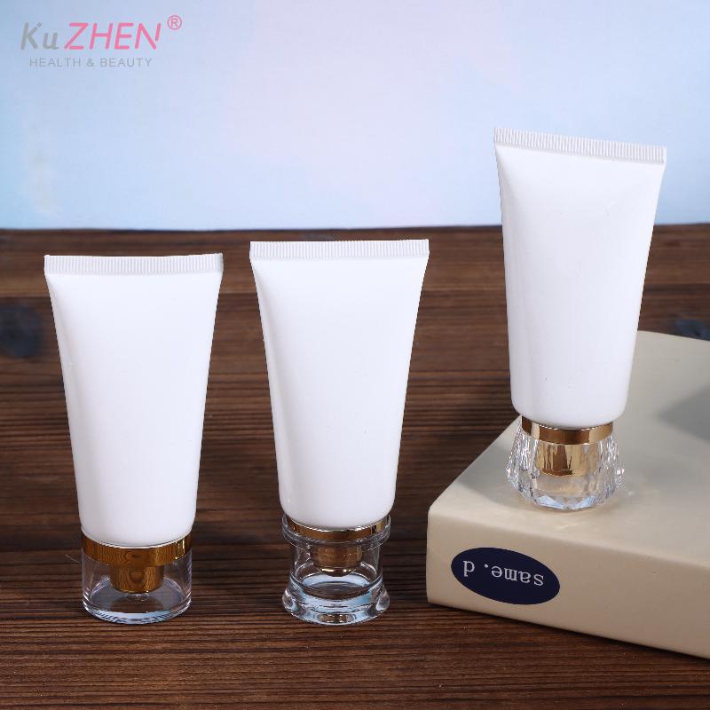 3Pcs 50/100ml White Empty Cosmetic Squeeze Tubes Travel Dispensing Tubes Refillable Containers For Lotion Cream Facial Cleaner