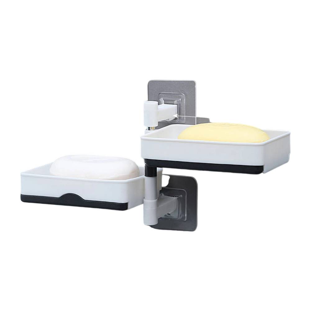 Cleaning Easy Setup Rotating Soap Dish Wall Mounted Soap Holder two-layers
