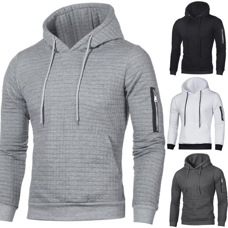 Fashionable Men's Plain Hooded Hoodie Sweatshirt Jacket Perfect For Running And Outdoor Activities