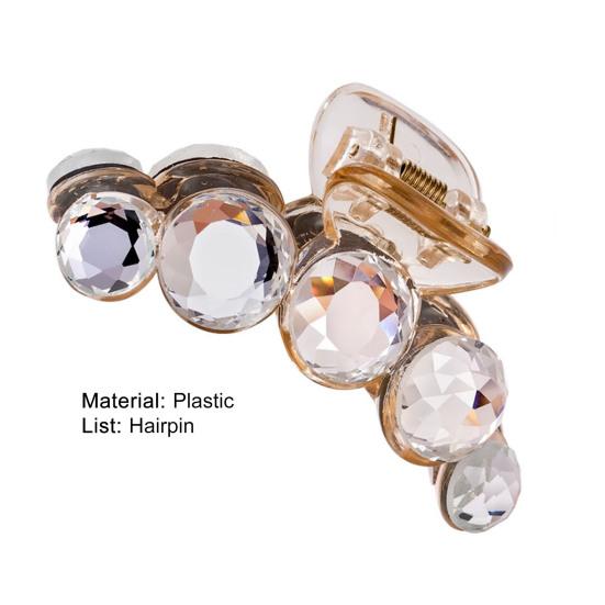 Plastic Claw Hairpin Lightweight Elegant Shiny Imitation Crystal Hair Clip for Bathing