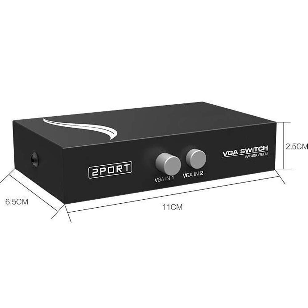 VGA 2 Output 1 Manual Switching Full HD No Power Supply for Conference and Home Use ES-Tune Switcher, Bidirectional, Inputs/1 / Input/2 Output,