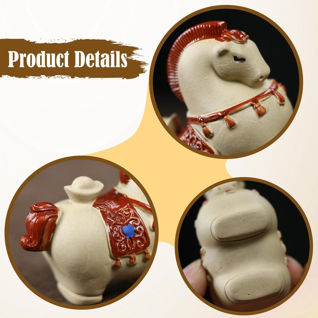 Elegant Ceramic Horse Figurine Animal Statue Tea Pet Desktop Ornament for Bedroom Interior Decoration Home Decor Accessories