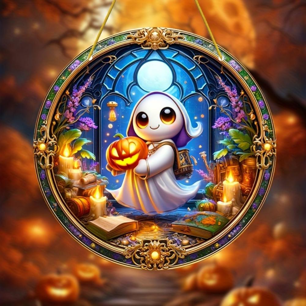 20CM carnival Halloween flat 2D pendant decoration series of pumpkin lanterns,ghosts,skulls,witches,  for courtyard,window,garden decoration pendants