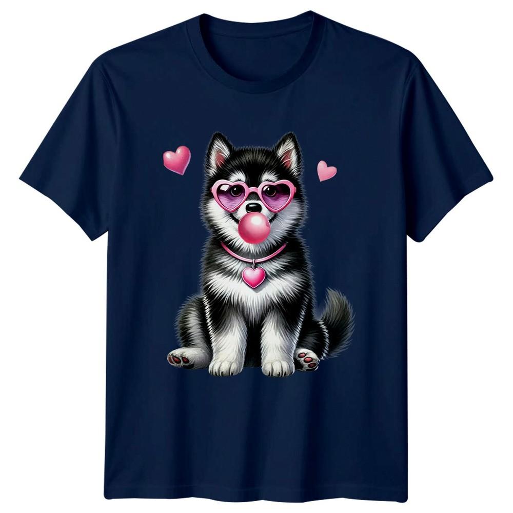 Fluffy Puppy Heart Sunglasses Bubblegum Dogs Animals Unisexs TShirt Unisexs
