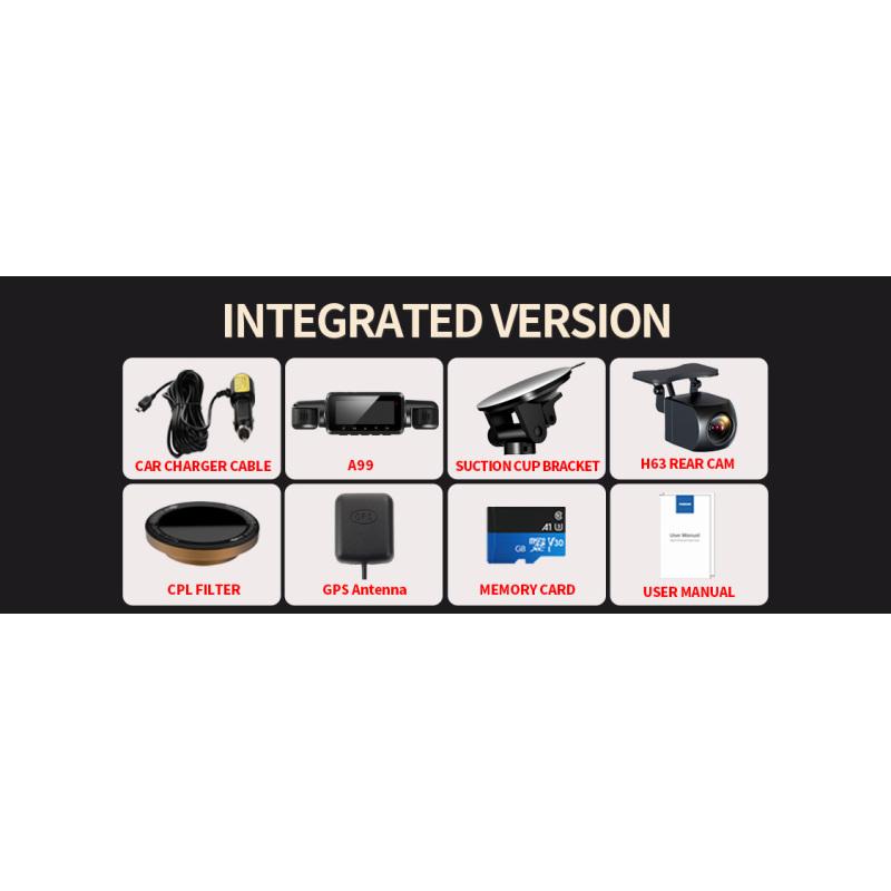 TiESFONG Car Dash Cam 4 Channel A99 FHD 1080P For Car DVR 360°Auto Video Recorder Night Vision WiFi Support 24H Parking Monitor