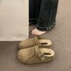 New Women's Thick-soled Half-slipper Shoes with Fleece, One-foot Flip-top, and Warm Cotton