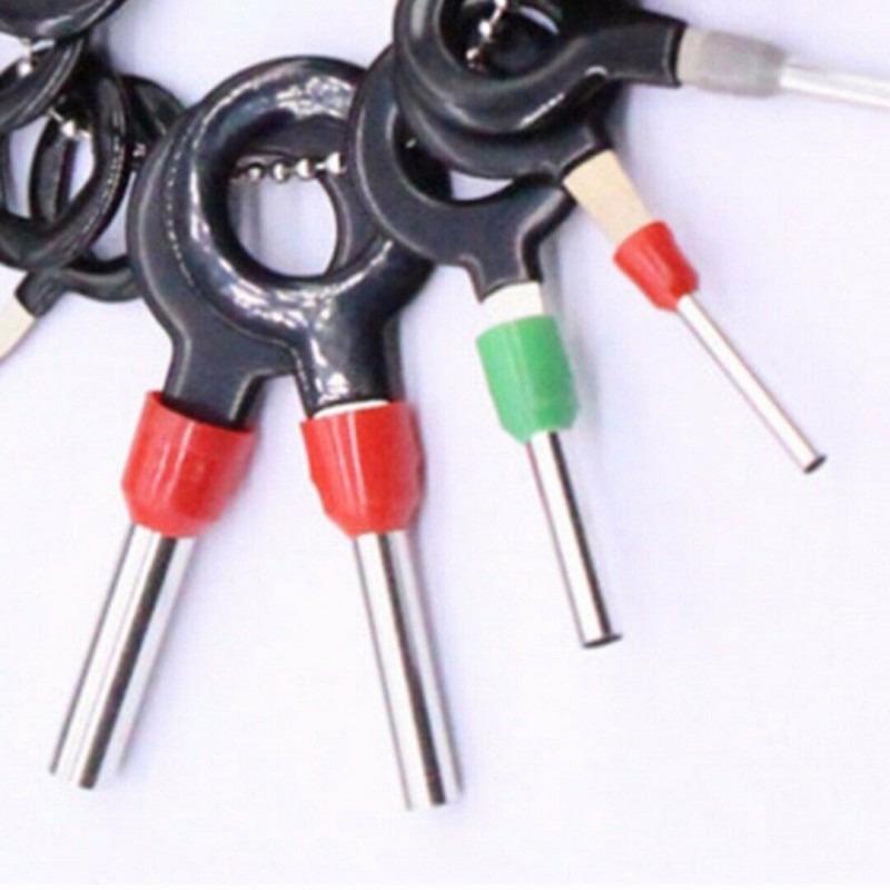 26-11pcs Car Terminal Removal Repair Tools Electrical Wiring Crimp Connector Pin Extractor Kit Keys Automotive Plug Pullers