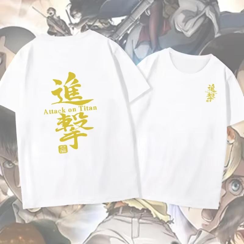 2026 new Attack on Titan Japanese anime cartoon printed Tshirt Summer fashion breathable loosefitting short sleeve