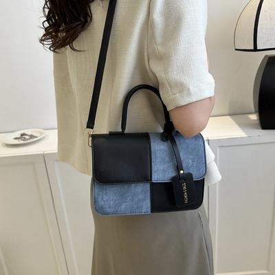 Mode Stepptextur Handtasche 2025 Neu Pendler Westernstil Ein-Schulter Umhängetasche Kleine Quadratische Tasche