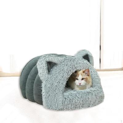 Kattgrotta Säng Plysch Gömställe Varmt Bo Sova Säck för Kattungar Smådjur