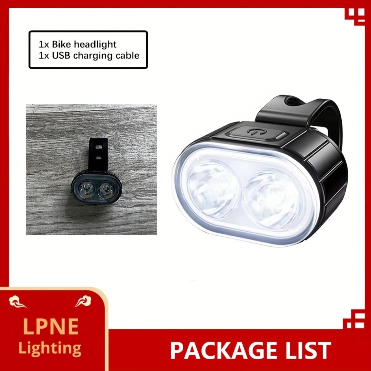 

Передние и задние фонари для велосипеда, USB-перезаряжаемые светодиодные велосипедные фонари, велосипедные фары и задние фонари, прожекторы, фонарик для ночной езды Bicycle Headlight