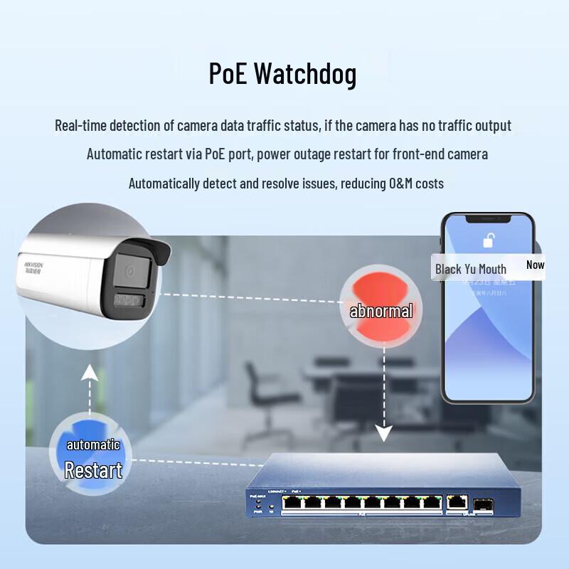 Hikvision DS-3E1510P-110W-E 10-Port Gigabit Managed PoE Switch CN plug (adapter included)