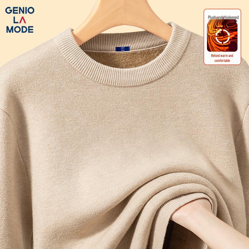 

GENIOLAMODE Men s Plush Lined Round Neck Winter Sweater 3XL