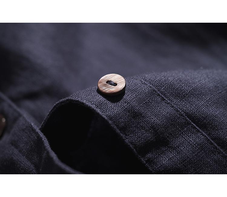 Japanese-Korean Linen Dress: Square Neck, Loose Fit, Shirt Collar, Spring/Summer Collection