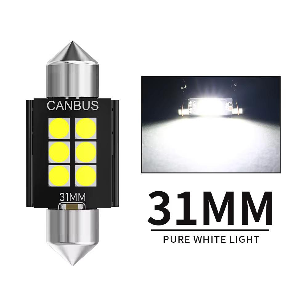 2-10 PCS 600LM Super Bright C5W LED Bulbs CANBUS Festoon 31/36/39/41MM 12V 3030-6SMD 6500K White Car Interior Dome Trunk Lights
