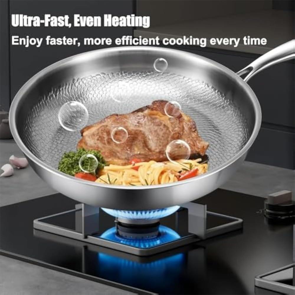 Pure Titanium Cookware Is Scratch-resistant and Non-stick, Heats Evenly and Is Suitable for Cooking and Heating Quickly.