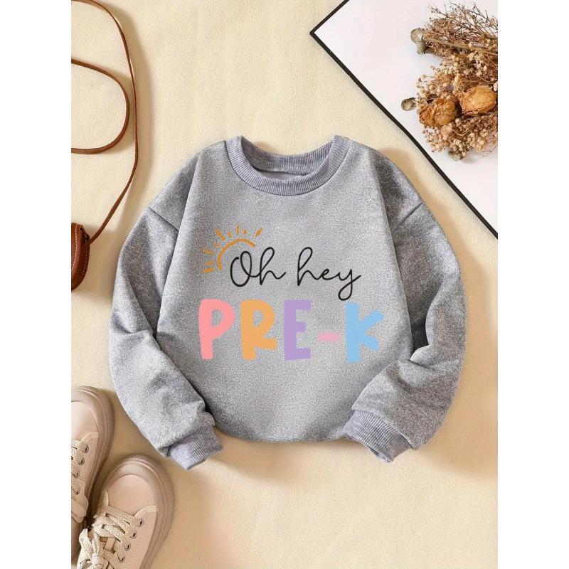 Kids Sweatshirt In The Back-To-School Season, Wear Round-Neck Sweatshirts Featuring Creative Letter Designs, Perfect for Casual Outings