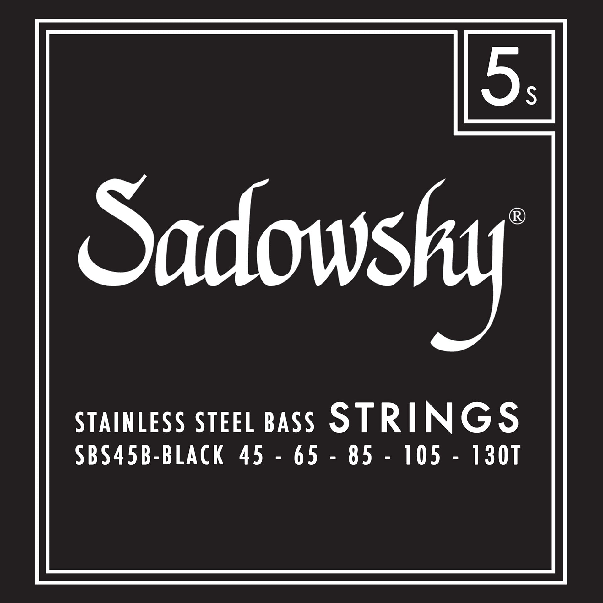 

Sadowsky Black Label Bass Stainless Black Strings, Steel, 5-String, 045-130, SBS45B,