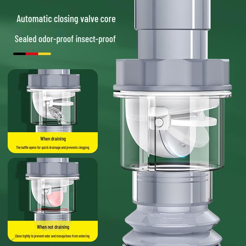 Universal Washbasin Drain Pipe with Anti-Odor Valve