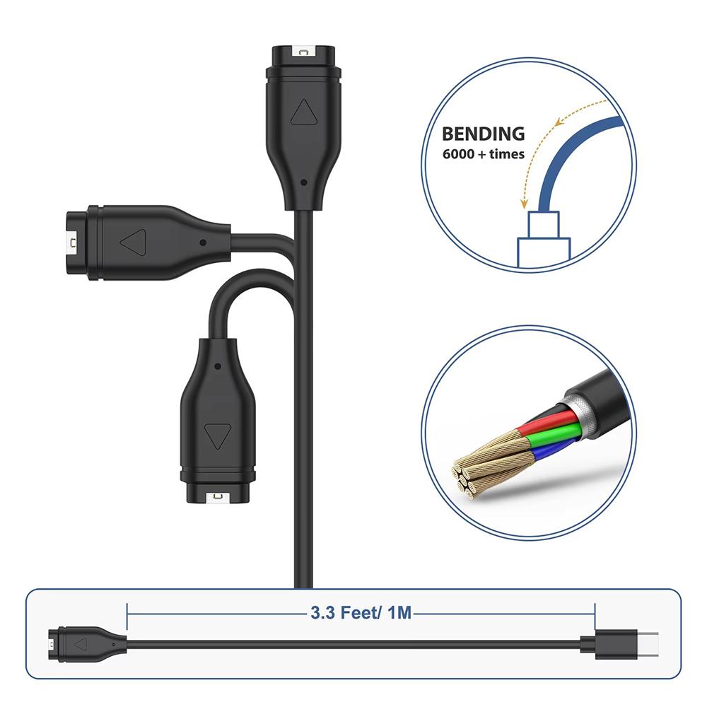 Watch Charger for Garmin Forerunner 45 55 245 255 265 745 945 955 965,Vivoactive 3 4S,Venu 2 2S Plus,Fenix 7S 7X 65 Charge Cable