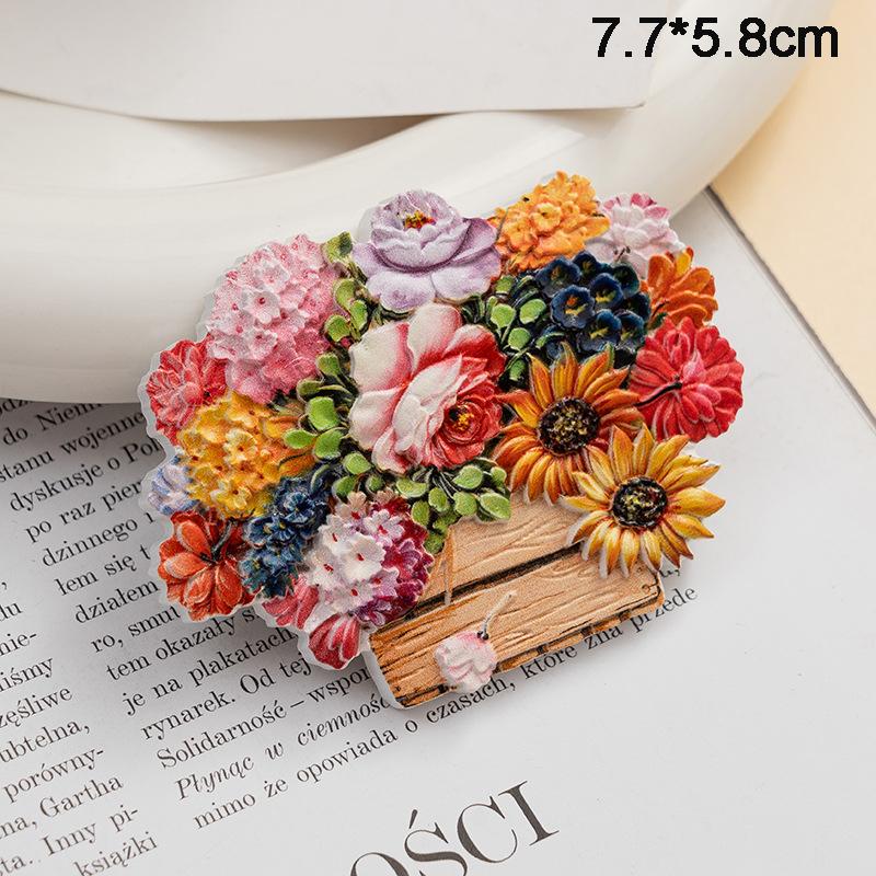 Magneți de frigider cu flori creative, pictură în ulei, flori, magneți pentru decorarea frigiderului, autocolante magnetice cu trandafir de floarea soarelui