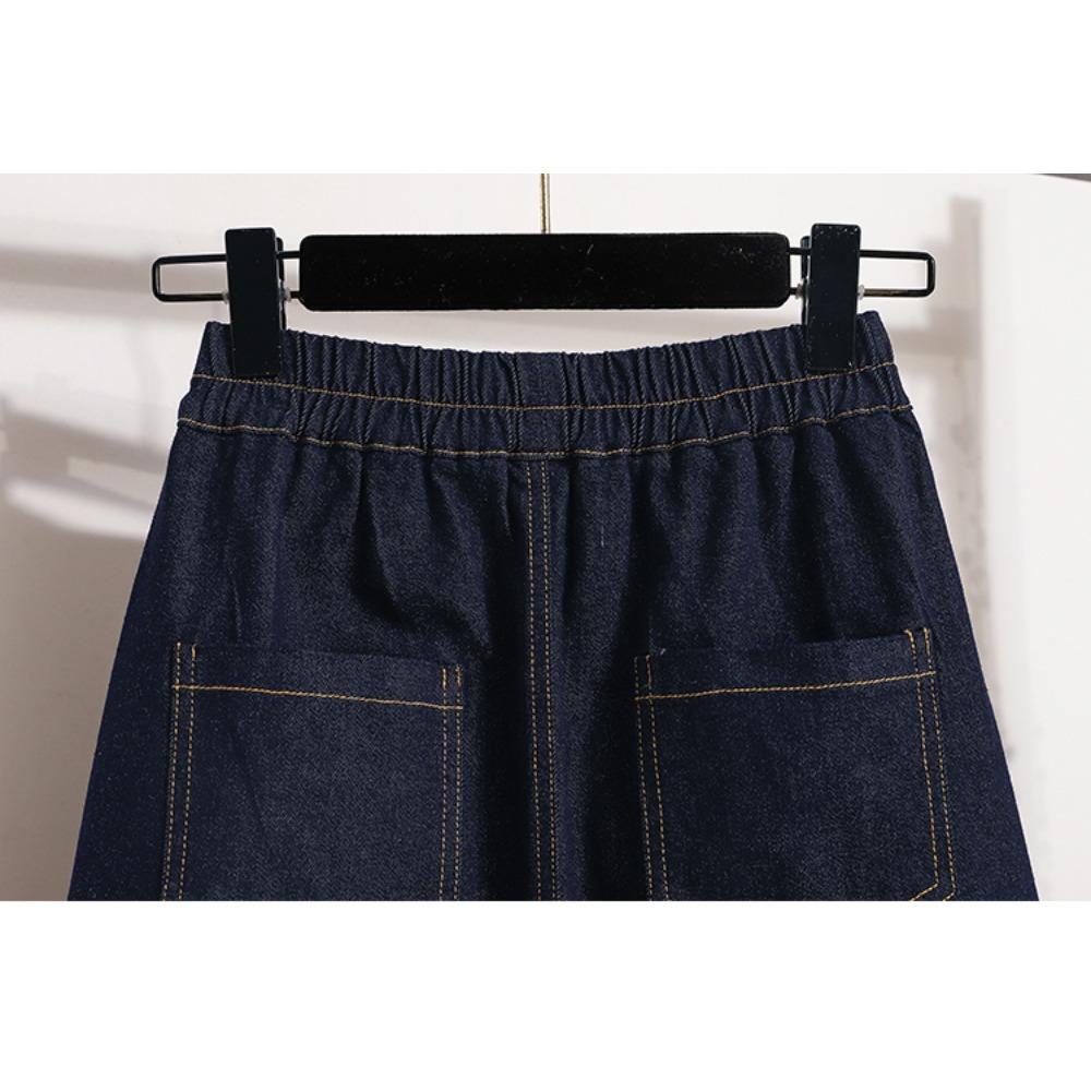 Dimanaf 2025 Mărimi Mari Fuste Noi de Primăvară Femei A-Linie Elastice Denim Fuste Largi Fustă Talie Înaltă Fuste Vintage