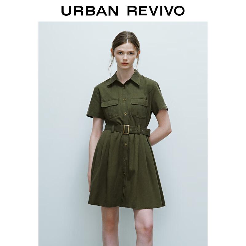 

UR 2025 Women s Belted Workwear Short Sleeve Dress XS