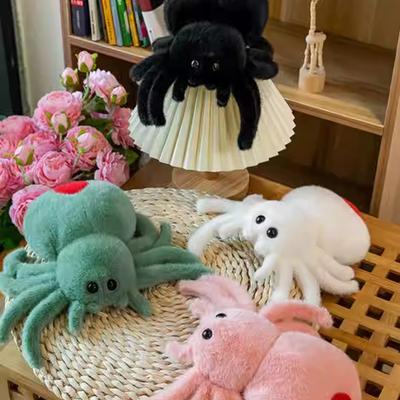 25CM Halloween Plüschtiere Rot Schwänzige Spinne Stofftier Niedliche Spinne Halloween Bar Ganzkörper Requisiten Brinquedos Infantil