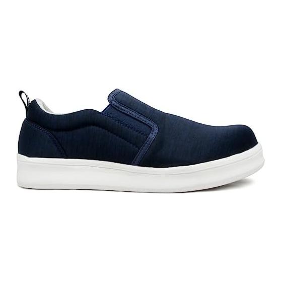 [Edwin] Men's Slip-on Safety Shoes, Low Cut, Ultra Lightweight, Work Shoes, Resin Toecap, Plastic Core, EVA Sole, Toe Protection, Sneakers, Simple,