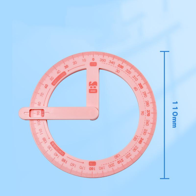 

360-degree Movable Angle Protractor Mathematical Angle Drawing Tool Geometric Angle Demonstration Movable Ruler розовый