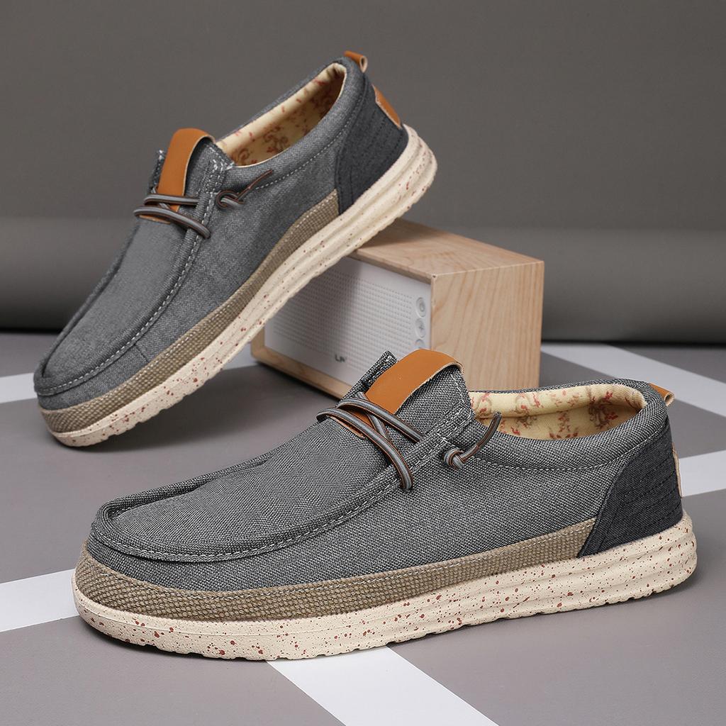 New Large Size Dude Loafers Trendy Casual Shoes Men's Canvas Shoes Foreign Trade Foot Cover Lazy One Pedal Men's Shoes