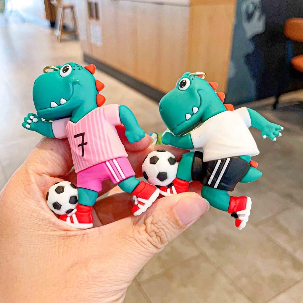 And Fun Soft Silicone Football Dinosaur Keychain Ideal For Promotional Gifts