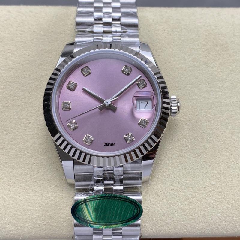 Lao Jia Ri Zhi Dvoubarevné pánské automatické hodinky 31 mm, perleť, nerezová ocel, s diamanty, funkce kalendáře
