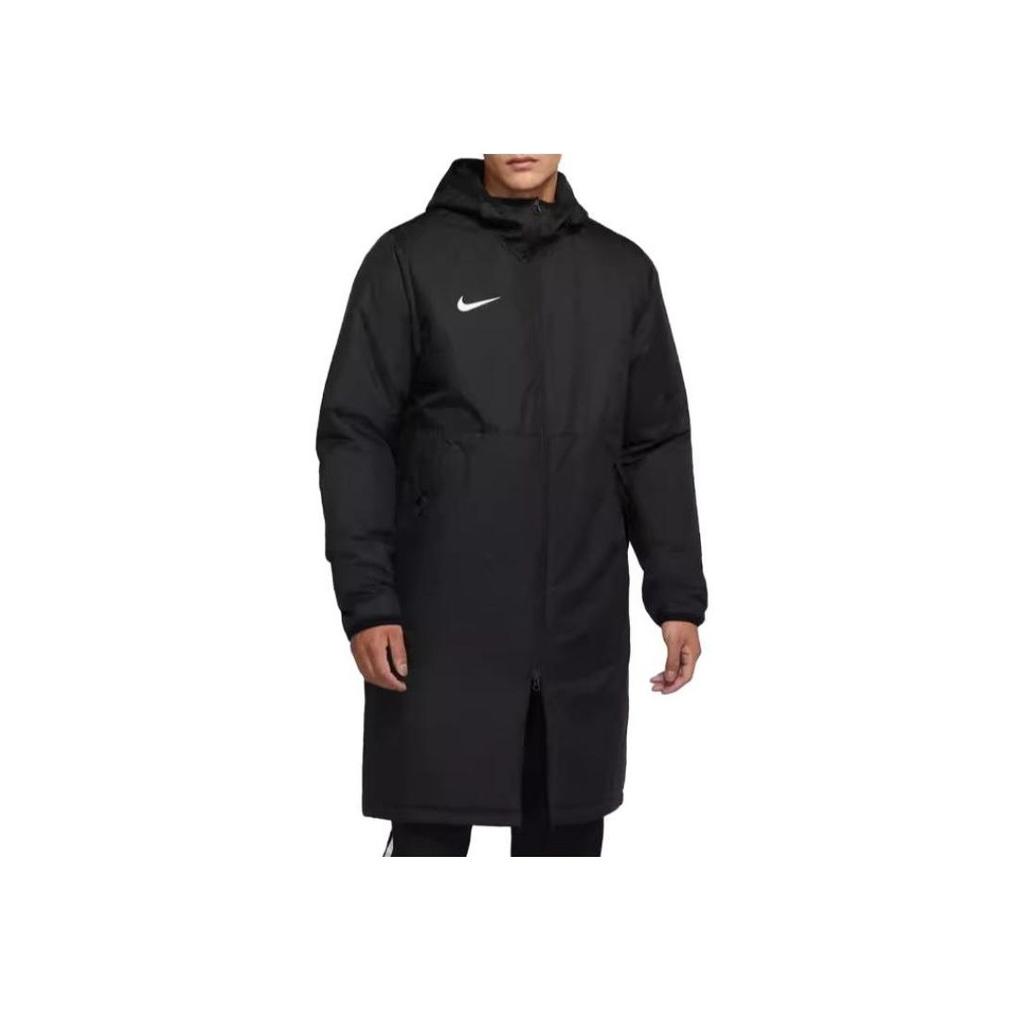 Nike Jednobarevná teplá bavlněná bunda střední délky s kapucí Pánské svrchní oblečení Tmavě modrá CW6767-451