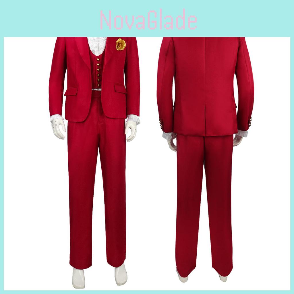 Original Lager Fabrik Großhandel Dunkler Zauberer Roter Anzug Halloween Kostüm Herrenbekleidung