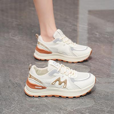 Chaussures d'été pour femmes nouvelles chaussures blanches en maille respirante chaussures de sport à plateforme polyvalentes version coréenne chaussures décontractées de course chaussures de papa