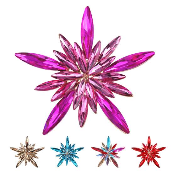 Shining Rhinestones Brooch Pin Fine Workmanship Colorful Irregular Star Shape Pin Costume Accessories