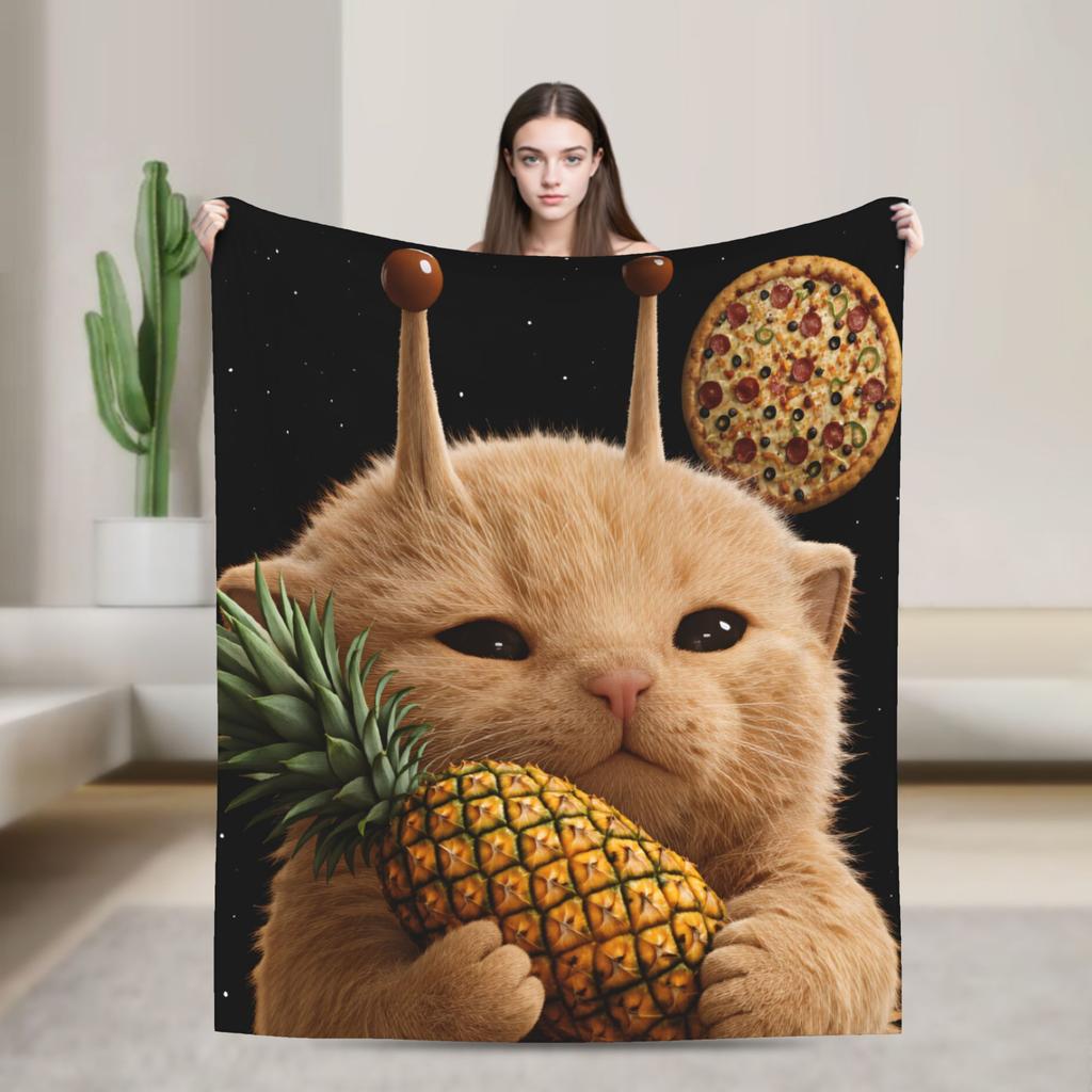 Warm Comfy Blanket Plane Travel Funny Space Planet Kitten Bedding Throws Fashion  Bedspread For Home Decor