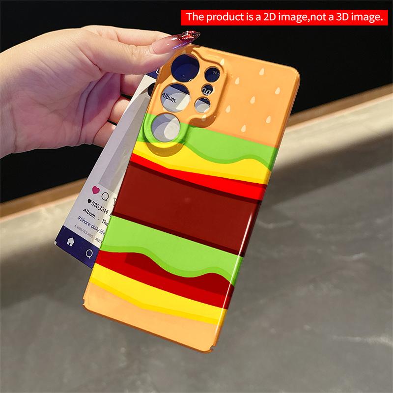 2DFlat Samsung phone case Vibrant Burger Layers Phone Case Applicable to Galaxy S23 S24 S25ULTRA S26 A12 A14 A15 A16 A54 A55