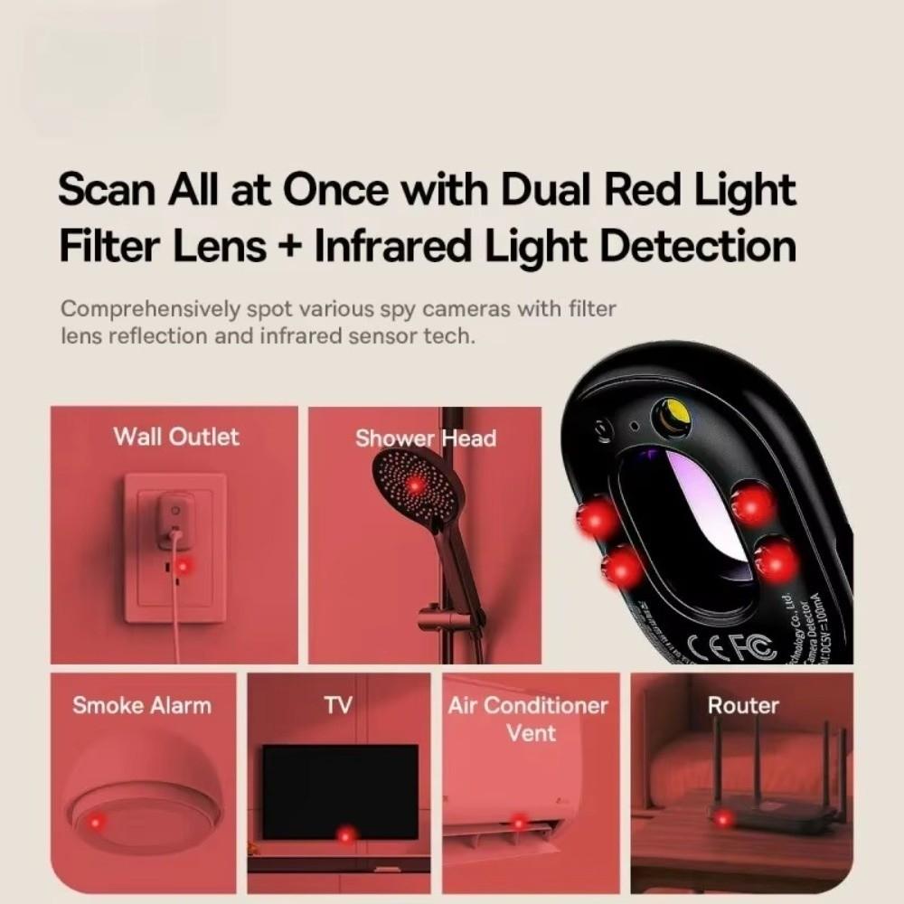Mini Infrared Signal Detector LED Light Security Alarm Detector Anti-Peeping Detector  Travel