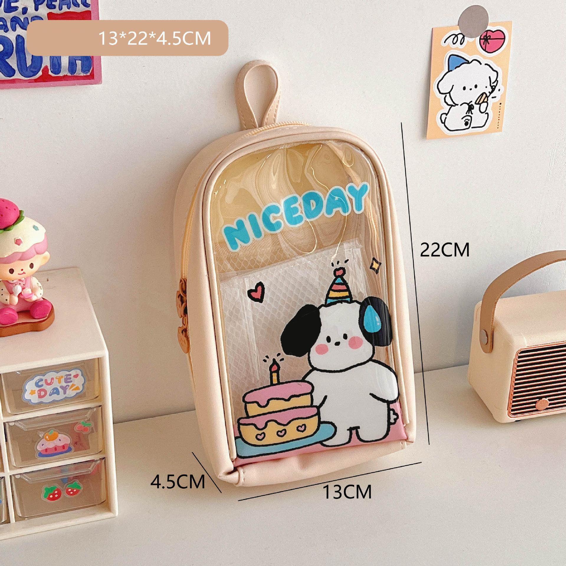 

Пенал прозрачный большой емкости студенческий пенал милая девушка креативный простой пенал канцелярская сумка