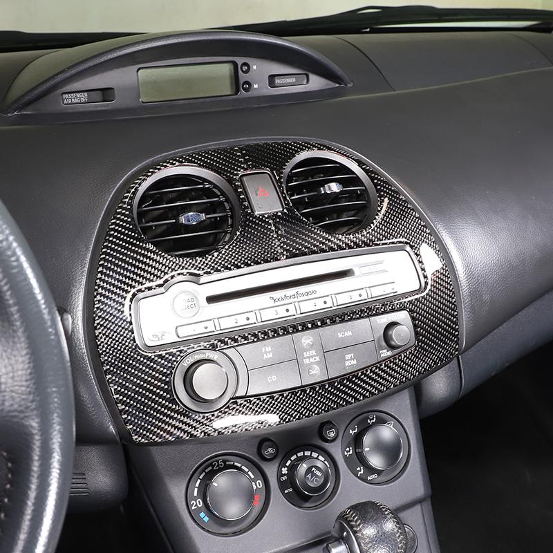 For Mitsubishi Eclipse 2006-2011 Soft Carbon Fiber Car Center Control Air Outlet Panel Cover Trim Sticker Car