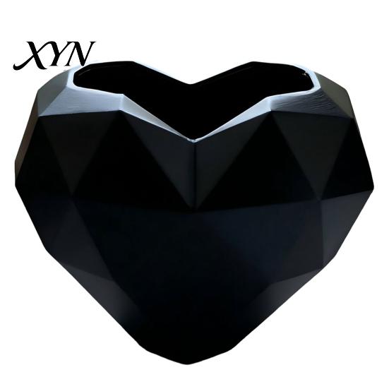Charming Plant Container Geometric Heart Shape Flowerpot, Decorative Flower Pot for Indoor Elegant Home Decor Planter Outdoor, Creative Love