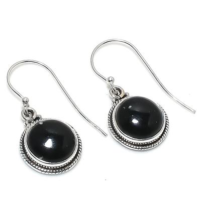 Piatră prețioasă Obsediană Fulg de Nea Naturală Cercei din Argint Sterling Solid 925 1,25" m8y86