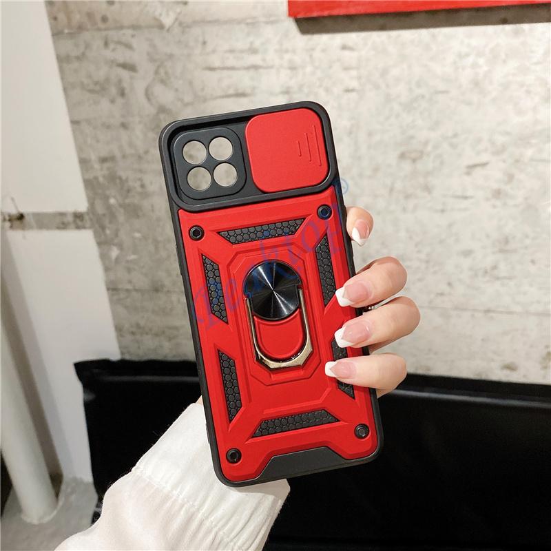 Slide Armor Shockproof Phone Case For OPPO A7 A3S A5S A9 2020 Realme 8 Pro C3 C11 C12 C15 Narzo 20 Camera Lens Protection Cover