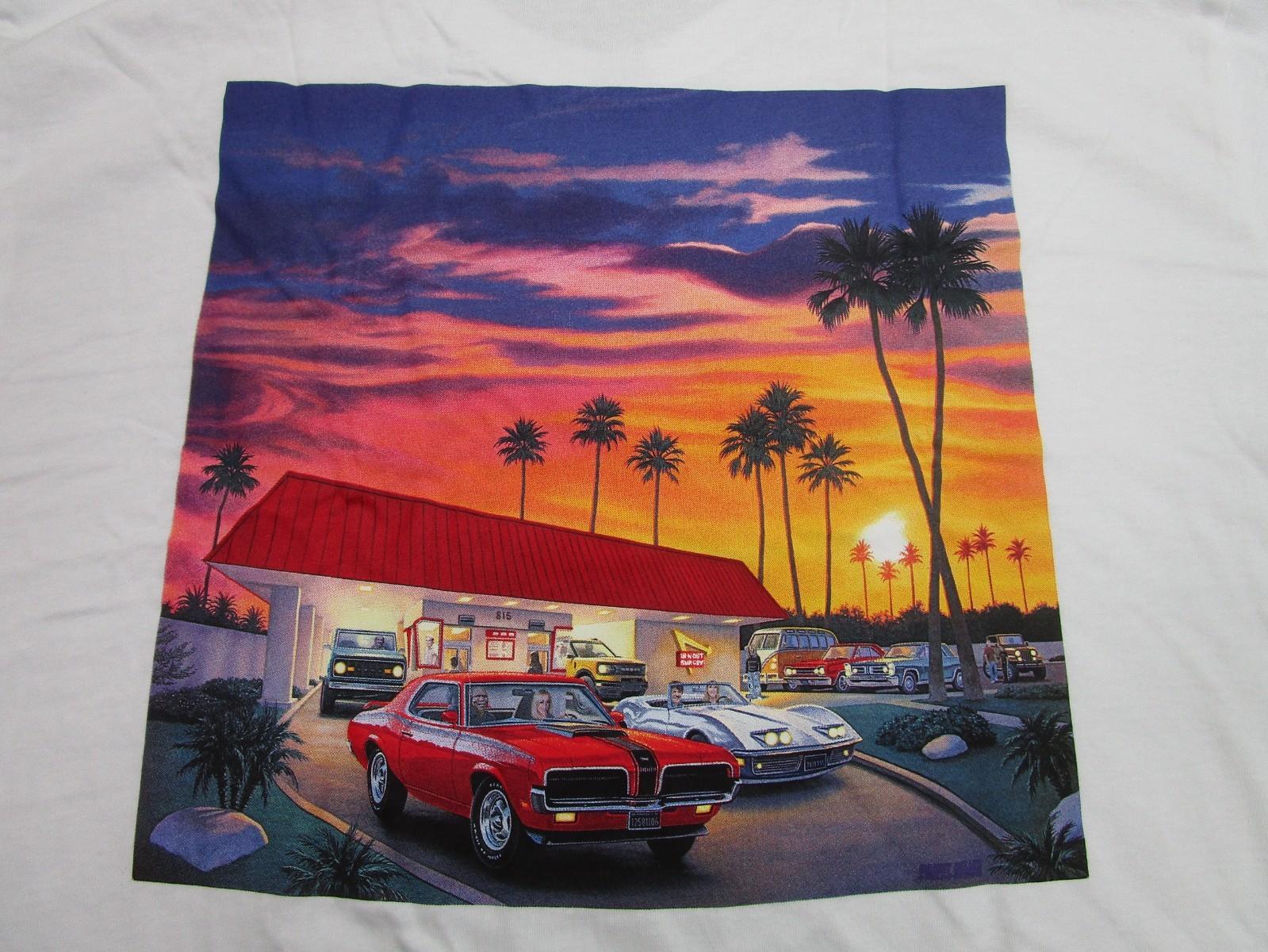 IN-N-Out Burger Shirt Mens 2XL Hot Rod Classic Cars 70s Mercury Cougar Corvette XL
