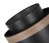 Wood Duo Black Hanging Lamp, 1-Flat Mesh Lampshade, Walnut Veneer